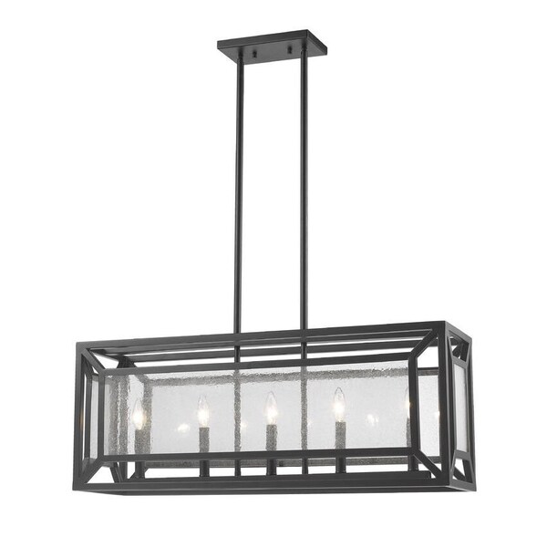 Z-Lite Braum 5 Light Pendant, Bronze And Clear Seedy 6005-33BRZ - main